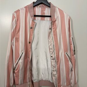 Striped Pink Bomber Jacket